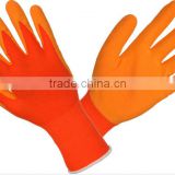 18 gauge polyester or nylon shell sandy foam latex dipped glove