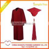Wholesale Cheap Maroon Matte Graduation Gown and Cap thumbnail-1
