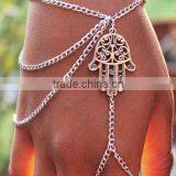Unique Harness Slave Chain Buddha's-hand Link Finger Ring Bracelet Bangle Tassel thumbnail-2