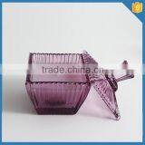 New Stype Votive Purple Ridge Mini Hurricane Glass Candle Jar thumbnail-4