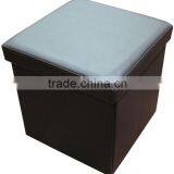 Stronger!! Black PVC Leather Folding Storage Stool With thumbnail-1