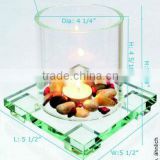 Mini Glass Fireplace/Glass candle holder (SMG8035H)