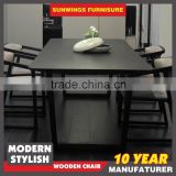 Famous Designer Soild Wood Big Size Dining Table Black Color