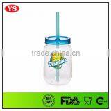 25 oz Single Wall Plastic Acrylic Jars With Straw and Lid thumbnail-4