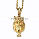 Stainless Steel Gold Plated Wholesale Owl Eagle Gold Pendant thumbnail-2