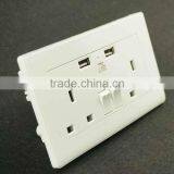 UK Standard Electric Double Power Points Wall Switch With Usb Socket thumbnail-3