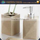 Hot Sale Ceramic Cream Color Black Dots Bath Accessory for Hotel thumbnail-2