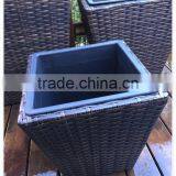 Indoor/Outdoor Beaufiful Square Rattan Wicker Planter Box (Set of 3) thumbnail-4