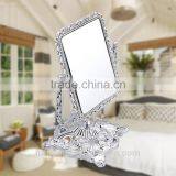 Plastic Double Sides Mirror Flower Frame High Quality Free Standing Table /desktop Mirror thumbnail-3
