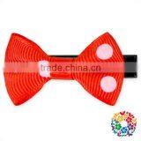 Satin Ribbon Violin Bow Hair White Dots Bow Hair Clip Cheap Hair Bow Tie thumbnail-4