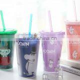 450ml BPA Free PP Plastic Cup White Coffee Mug With Lid thumbnail-4