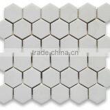 MM-CV258 Fashionable Indoor Decor Natural Stone Marble Thassos Hexagon Mosaicmosaic thumbnail-1