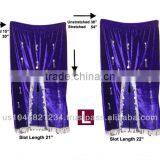 Belly Dance Velvet Beaded Skirt Blue thumbnail-1