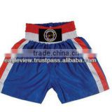 Boxing Short Blue Red and White 100% Polyester Satin