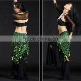 Tribal Triangle Crochet Sequin Hip Shawl Triangle Belly Dance Hip Scarf thumbnail-6