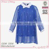 2015 Fashion Polyester Doule Layer Long Sleeves Direct Manufacturer High Quality Design of Office Blouses thumbnail-1