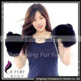 CX-A-67B Factory Direct Sale Women Fashion Fox Fur Fingerless Leather Gloves thumbnail-2