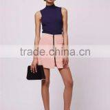 Wholesale OEM Servicees Zip Up A Line Skirts Women 2016 Crepe Patch Pocket Skirts 2016 thumbnail-2