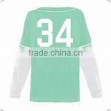 Fashion Design Ladies Baseball Jersey Two Tone Couble Sleeve Baseball Tee Custom Baseball Top Wholesale thumbnail-4
