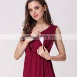 Comfortable Cotton Stretch Maternity Loose Dress Pregnant Clothes Low MOQ Breastfeeding thumbnail-3