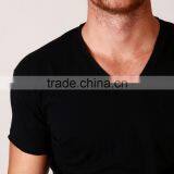 Men Blank Vneck t Shirt Cotton thumbnail-1