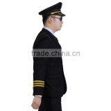 China Custom Made Manufacture Black Air Use Uniforms Airline Pilot Uniform thumbnail-2