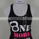 Fashion Design 2015 Cotton Black Color Tanktop Sportwear for Women thumbnail-2