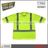 OEM hi Vis Safety Round Neck Short 100% Polyester Eyesbird Sleeve Reflective t Shirt