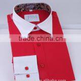 Solid Color Contrast Collar and Cuff Men's Formal Casual Dress Shirts thumbnail-1