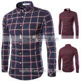 Good Quality Brand Slim Fit Flannel Check Button Down Collar Shirt for Men thumbnail-1