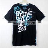 v Neck Promotion Cotton Men's Black t Shirt With Print thumbnail-1