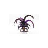 Feather Carnival Venetian Masks With Crystal Masquerade Mask thumbnail-1