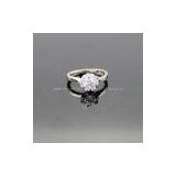 18k White Gold Ring,Diamond and Gemstone Ring(F11)