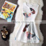 Chicken Rosy r Women Printed A Line Dress/sym Rose Multi Design Sleeveless A Line Dress Skirt