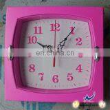 Funny Cheap Pink Square Plastic Wall Clock