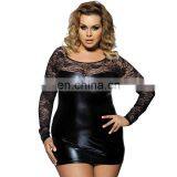 2017 Latest Sexy Black Lace Leather Lingerie thumbnail-4