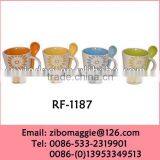 Hot Sale Zibo Made Beautiful Promotion Ceramic Tea Mug Spoon for Tableware thumbnail-1