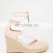 Ladies and Women Lace up Wedges High Heel Sandals Shoes thumbnail-2