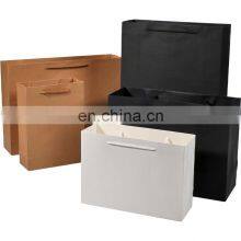 Custom Printed Your Own Logo Cardboard Packaging White Brown Kraft Gift Craft Shopping Paper Bag With Handles