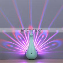 Amazon Indoor Modern Peacock Projection Touch 8 Funtion Remote Control Sensitive Wall Lamp For Living Room