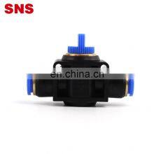 SNS HVFF Series Air Flow Control Switch Union Straight PU Tube Connector Plastic Push in Fitting Pneumatic Hand Valve thumbnail-2
