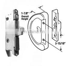 Комплект ручек для раздвижных стеклянных ворот на террасу с фальшшпоном под 45 градусов, регулируемым пружинным крюковым защелкой, корпус фальшшпонного замка для дверей thumbnail-2