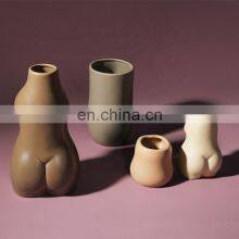 Drop Shipping Nordic Figurines Frosted Design Human Body Model Home Room Flowers Decorative Ornament Ceramic Vase thumbnail-4