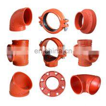Grooved Pipe Fittings Steel Orange Industrial Clamp Connector Ductile Iron Fire Groove Clamp Factory Stock thumbnail-2