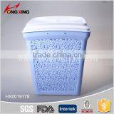 New Home Plastic Rectangular Laundry Basket Tall Hamper & Lid thumbnail-1