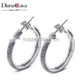 Elegant Fashion Banquet Dress Jewelry Top Quality CZ Classic Women 25mm Hoop Earrings