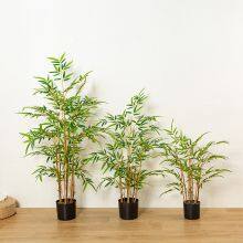 Wholesale Artificial Bamboo Plants Leaves Bonsai for Garden Decoration Artificial Bamboo Decor Tree for Hotel