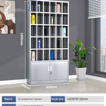 Multi-Compartment Stainless Steel Pigeonhole Cabinet-Student Thermos Flask Storage Unit thumbnail-2