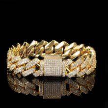 Row Full Diamond Bubble Cuban Bracelet 10/13/18/20/22MM CZ Stone Iced Out Hip Hop Jewelry Cuban Bracelet Women Men thumbnail-4