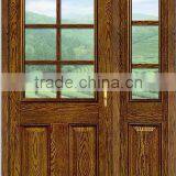 luxury design USA and Canada market wood grain 9 glass insert 30-42 inch fiberglass double door